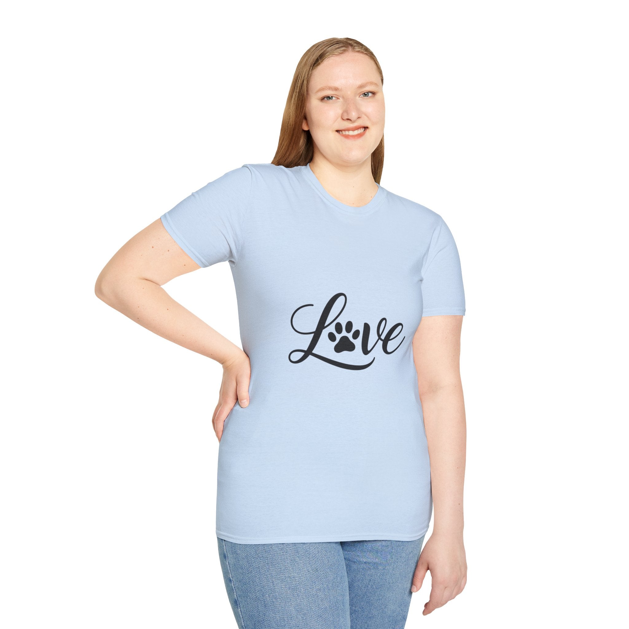 Love Paw Print Unisex T-Shirt | Pet Lover Gift, Cute Animal Tee, Casual Wear, Gift for Dog Lovers, Adoption Awareness