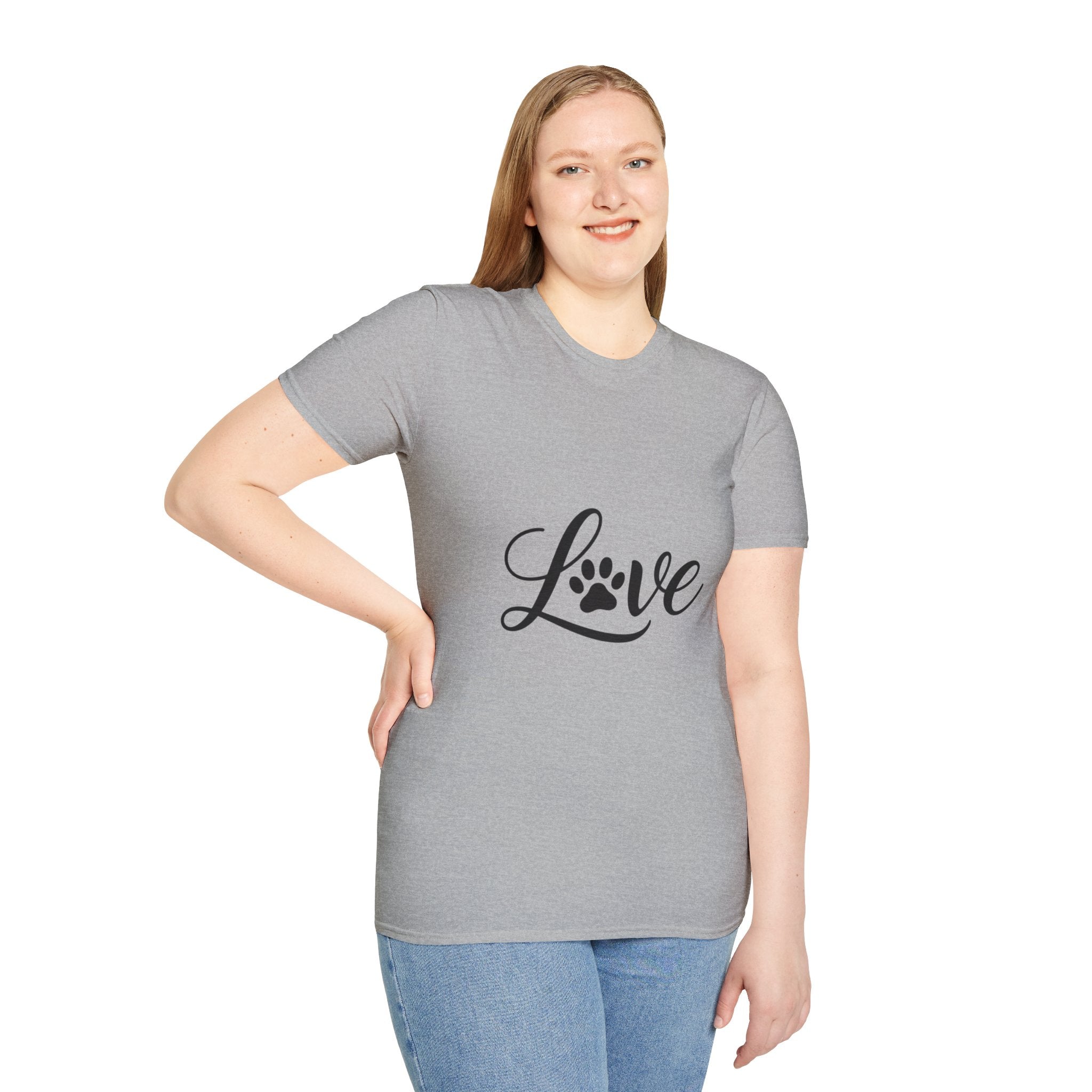 Love Paw Print Unisex T-Shirt | Pet Lover Gift, Cute Animal Tee, Casual Wear, Gift for Dog Lovers, Adoption Awareness
