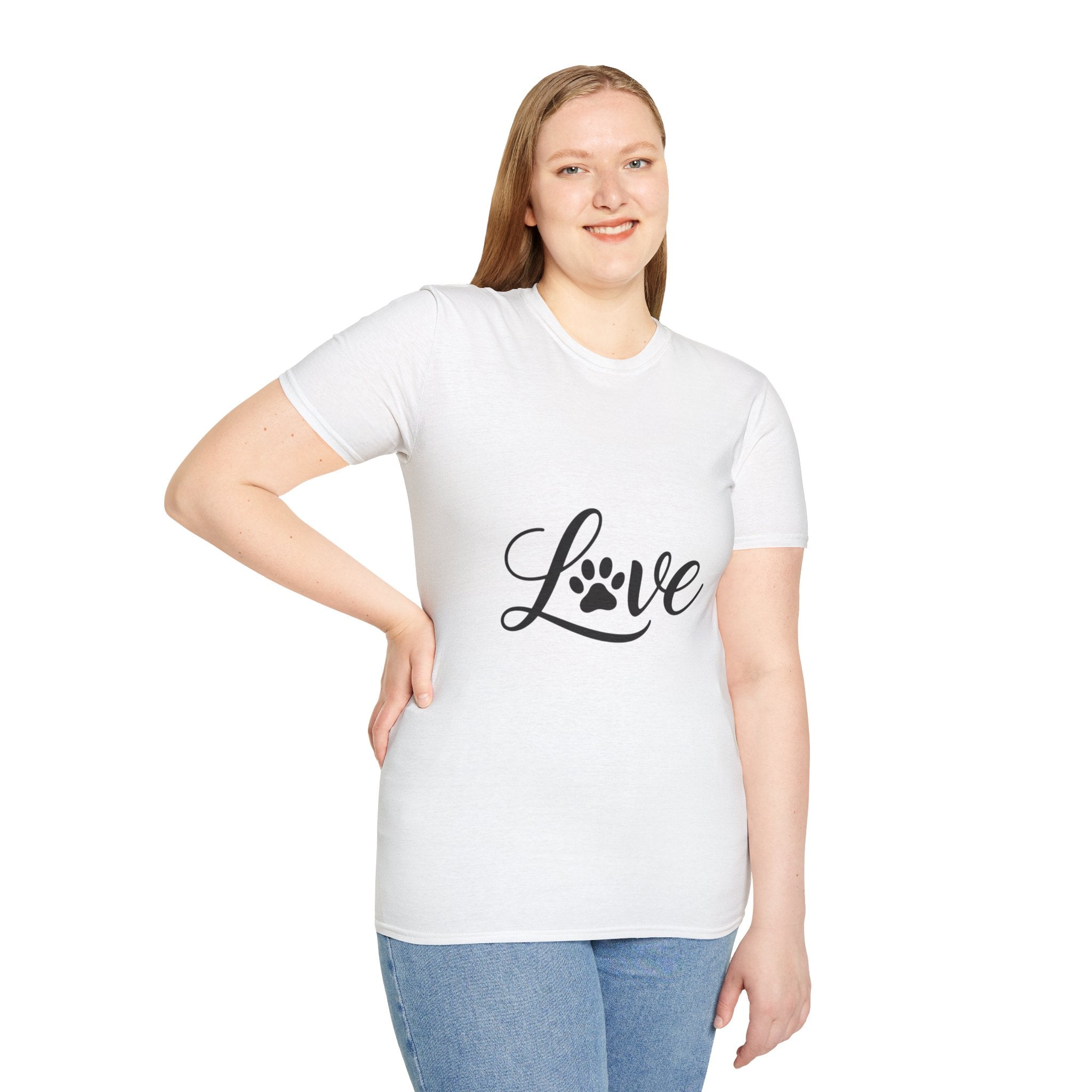 Love Paw Print Unisex T-Shirt | Pet Lover Gift, Cute Animal Tee, Casual Wear, Gift for Dog Lovers, Adoption Awareness