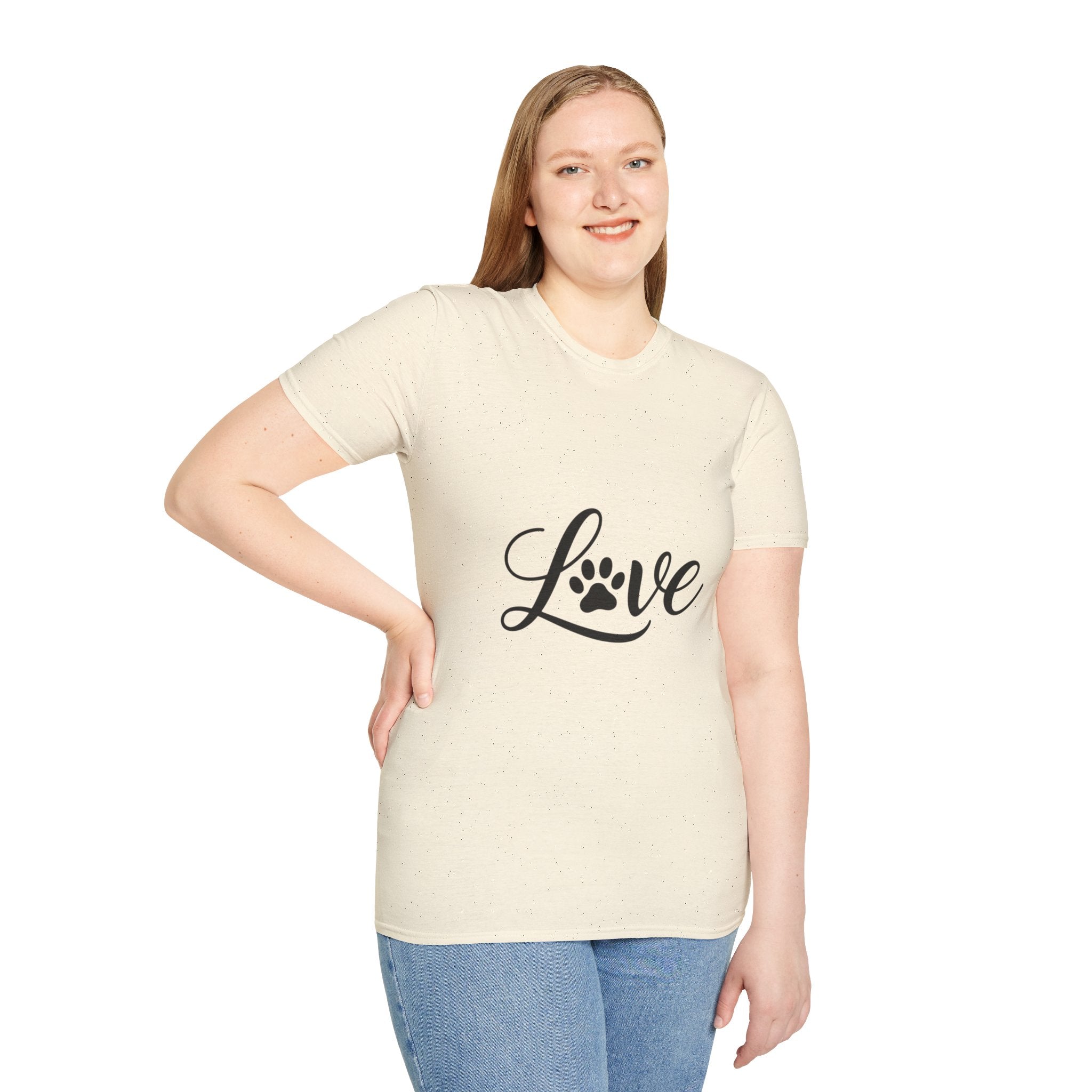 Love Paw Print Unisex T-Shirt | Pet Lover Gift, Cute Animal Tee, Casual Wear, Gift for Dog Lovers, Adoption Awareness